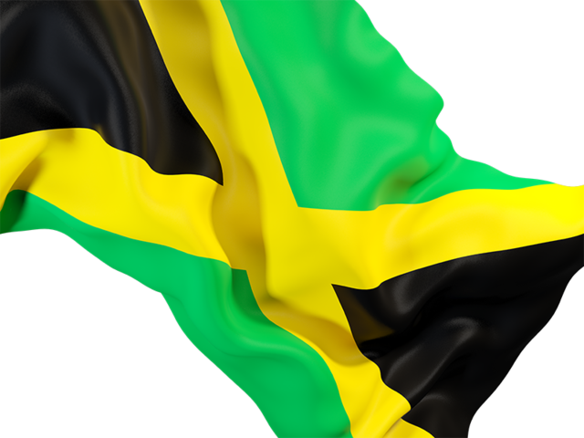 Равевающийся флаг крупным планом. Скачать флаг. Ямайка