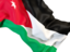 Иордания. Равевающийся флаг крупным планом. Скачать иллюстрацию.