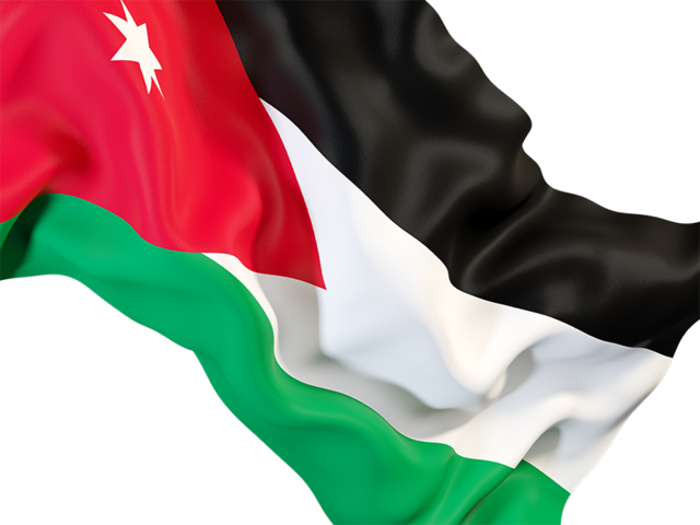 Равевающийся флаг крупным планом. Скачать флаг. Иордания
