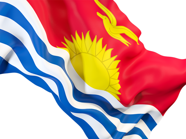 Равевающийся флаг крупным планом. Скачать флаг. Кирибати
