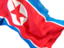 Северная Корея. Равевающийся флаг крупным планом. Скачать иконку.