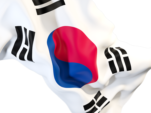 Waving flag closeup. Download flag icon of South Korea at PNG format