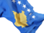 Косово. Равевающийся флаг крупным планом. Скачать иконку.