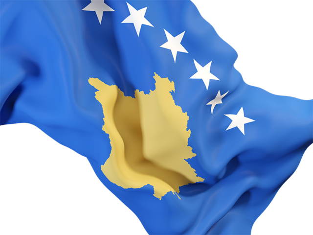 Waving flag closeup. Download flag icon of Kosovo at PNG format
