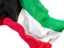 Кувейт. Равевающийся флаг крупным планом. Скачать иллюстрацию.