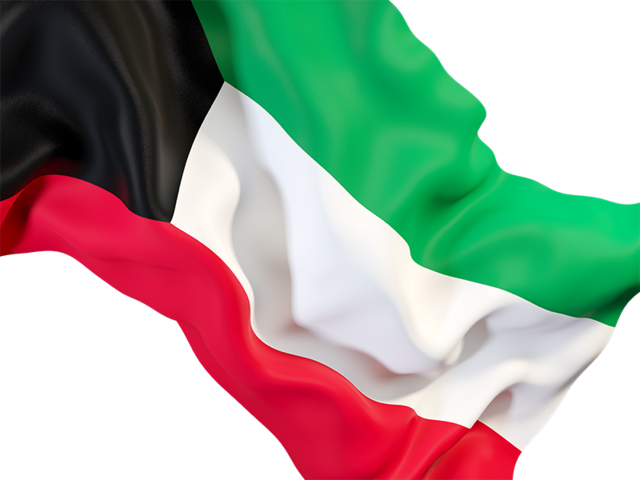Waving Flag Closeup Illustration Of Flag Of Kuwait