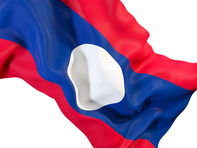 Waving flag closeup. Download flag icon of Laos at PNG format