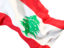 Lebanon. Waving flag closeup. Download icon.