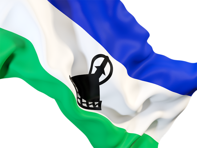Равевающийся флаг крупным планом. Скачать флаг. Лесото