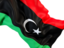 Ливия. Равевающийся флаг крупным планом. Скачать иллюстрацию.