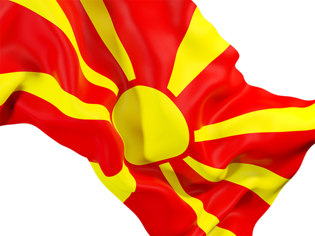 Равевающийся флаг крупным планом. Скачать флаг. Македония