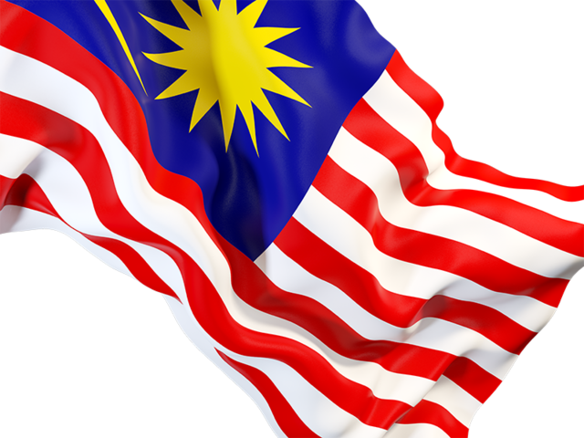Равевающийся флаг крупным планом. Скачать флаг. Малайзия