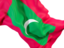 Maldives. Waving flag closeup. Download icon.