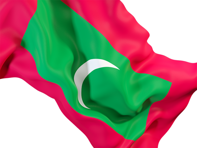 Waving flag closeup. Download flag icon of Maldives at PNG format