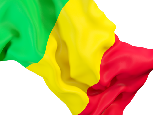 Waving flag closeup. Download flag icon of Mali at PNG format