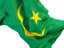 Mauritania. Waving flag closeup. Download icon.
