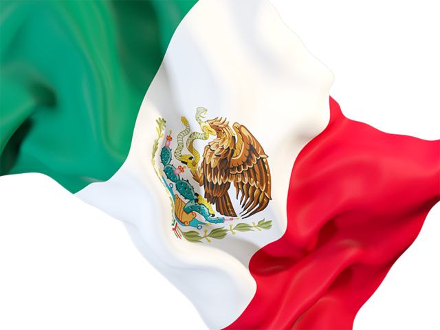 Равевающийся флаг крупным планом. Скачать флаг. Мексика
