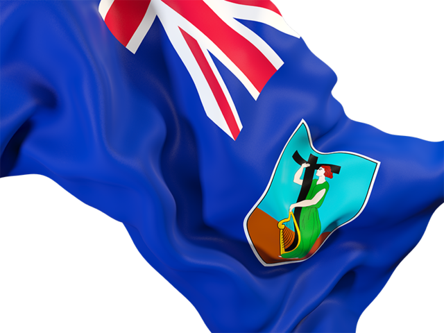 Waving flag closeup. Download flag icon of Montserrat at PNG format