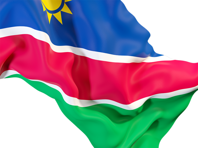 Waving flag closeup. Download flag icon of Namibia at PNG format