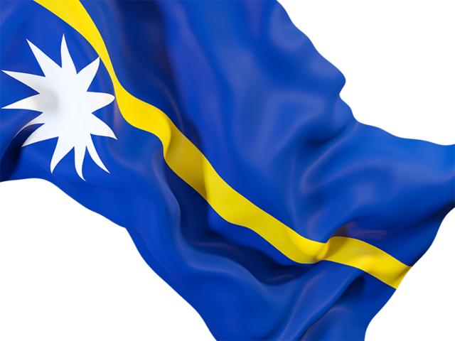 Waving flag closeup. Download flag icon of Nauru at PNG format