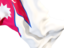 Непал. Равевающийся флаг крупным планом. Скачать иконку.