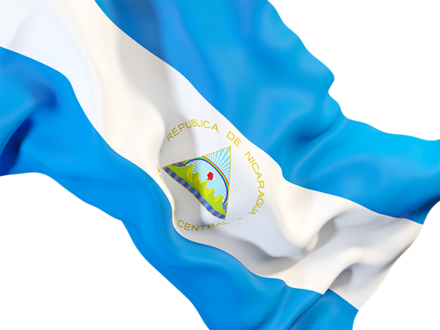 Waving flag closeup. Download flag icon of Nicaragua at PNG format