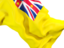 Niue. Waving flag closeup. Download icon.