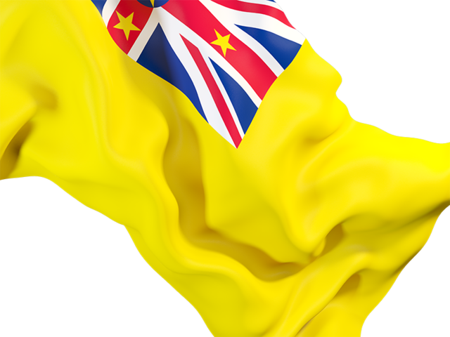 Waving flag closeup. Download flag icon of Niue at PNG format