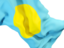 Palau. Waving flag closeup. Download icon.