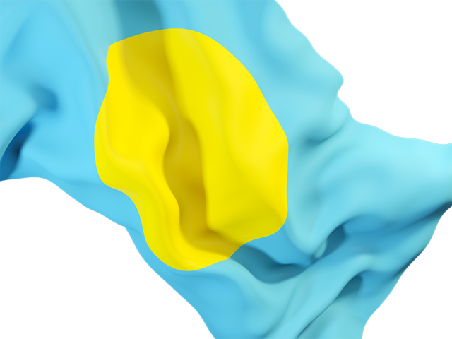 Waving flag closeup. Download flag icon of Palau at PNG format