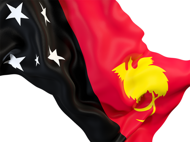 Waving flag closeup. Download flag icon of Papua New Guinea at PNG format