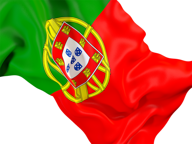 Равевающийся флаг крупным планом. Скачать флаг. Португалия