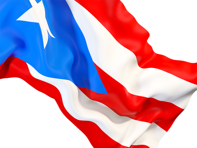Равевающийся флаг крупным планом. Скачать флаг. Пуэрто-Рико