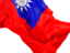 Taiwan. Waving flag closeup. Download icon.