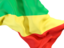 Республика Конго. Равевающийся флаг крупным планом. Скачать иллюстрацию.