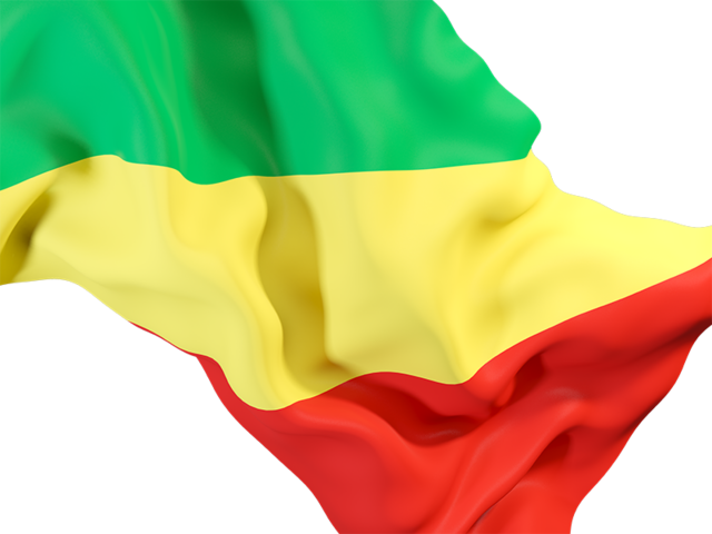 Равевающийся флаг крупным планом. Скачать флаг. Республика Конго