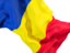 Romania. Waving flag closeup. Download icon.