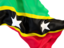 Saint Kitts and Nevis. Waving flag closeup. Download icon.