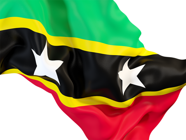 Waving flag closeup. Download flag icon of Saint Kitts and Nevis at PNG format