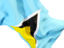 Saint Lucia. Waving flag closeup. Download icon.