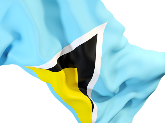 Waving flag closeup. Download flag icon of Saint Lucia at PNG format
