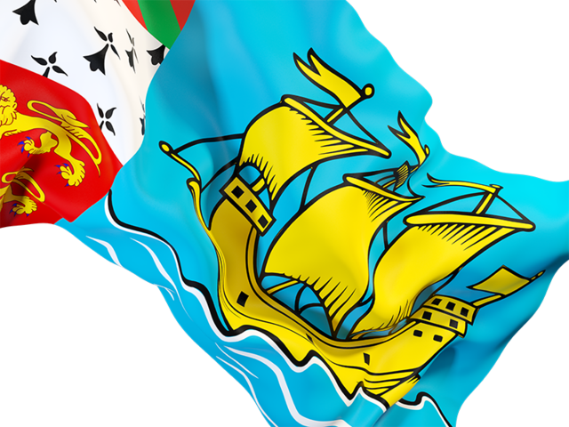 Waving flag closeup. Download flag icon of Saint Pierre and Miquelon at PNG format