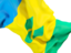 Saint Vincent and the Grenadines. Waving flag closeup. Download icon.