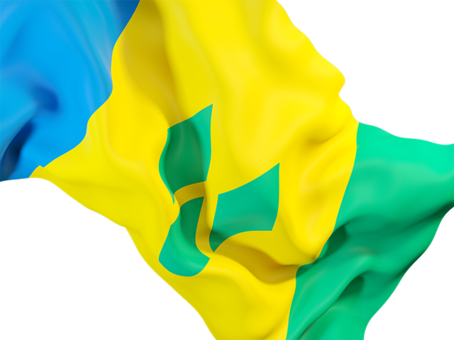 Waving flag closeup. Download flag icon of Saint Vincent and the Grenadines at PNG format
