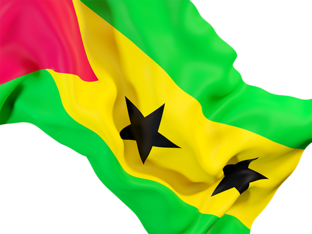 Waving flag closeup. Download flag icon of Sao Tome and Principe at PNG format