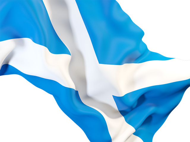 Равевающийся флаг крупным планом. Скачать флаг. Шотландия