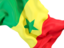 Senegal. Waving flag closeup. Download icon.