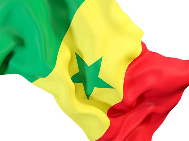 Waving flag closeup. Download flag icon of Senegal at PNG format