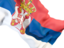Сербия. Равевающийся флаг крупным планом. Скачать иконку.