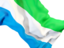 Sierra Leone. Waving flag closeup. Download icon.